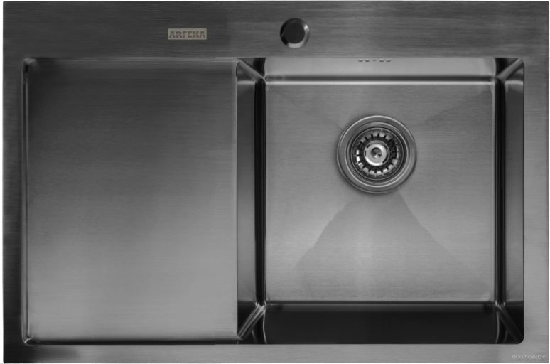 Кухонная мойка ARFEKA AF 780*505 R Black PVD Nano, фото 1