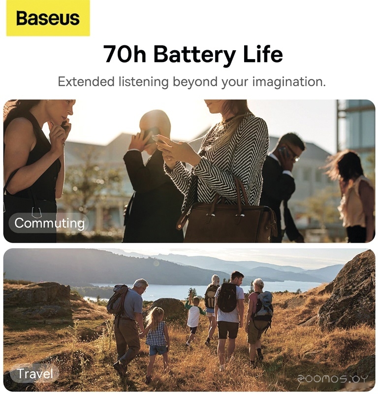 Наушники Baseus Bowie H1 (бежевый), фото 5