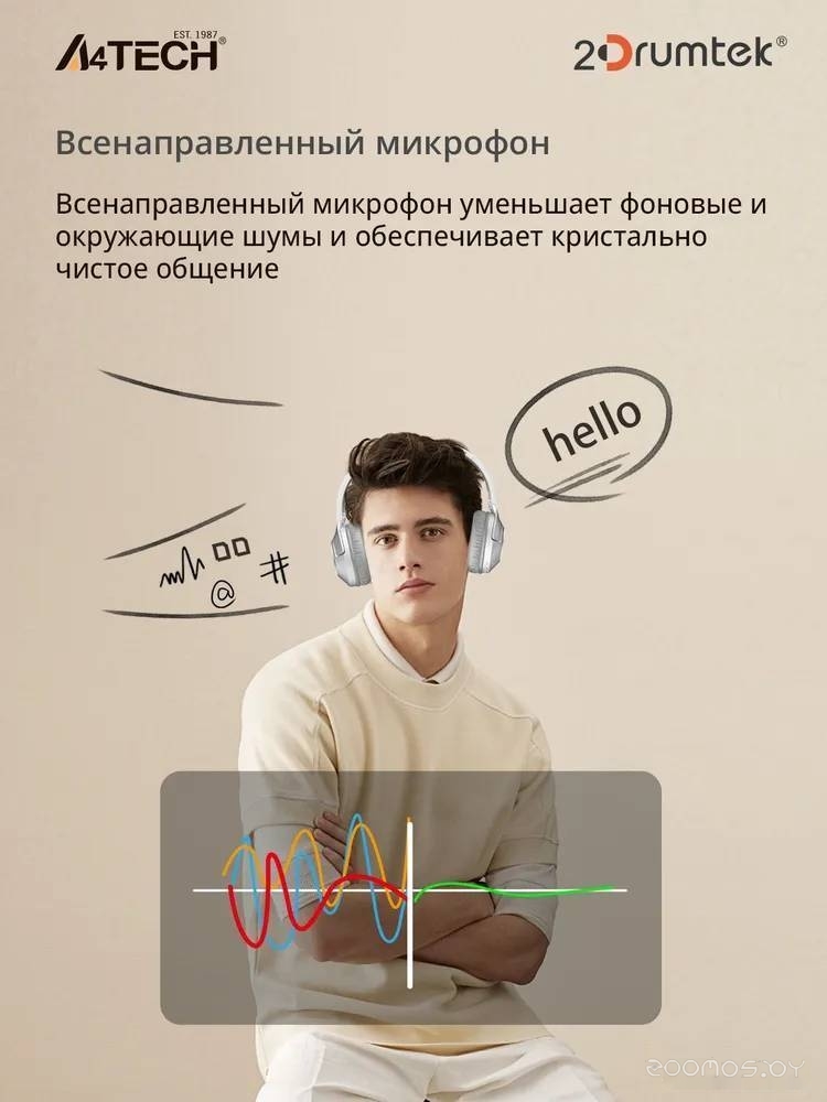 Наушники A4Tech BH300 (белый), фото 3