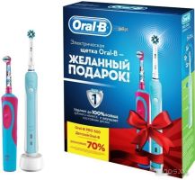 Комплект зубных щеток Oral-B Pro 500 (D16.513.U) + Stages Power Frozen (D12.513.K)