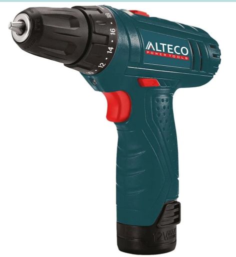 Дрель-шуруповерт Alteco CD 1210.1 Li X2 33503 (с 2-мя АКБ, кейс)