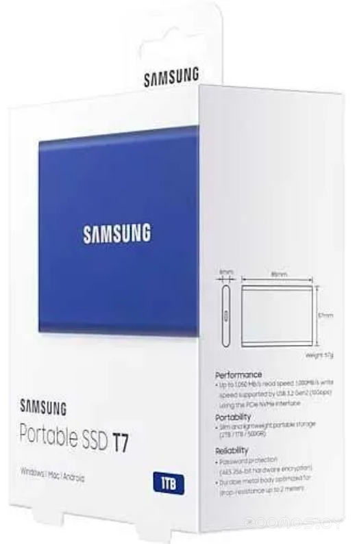 SSD-накопитель Samsung T7 Touch 1TB (синий) (MU-PC1T0H/WW), фото 3