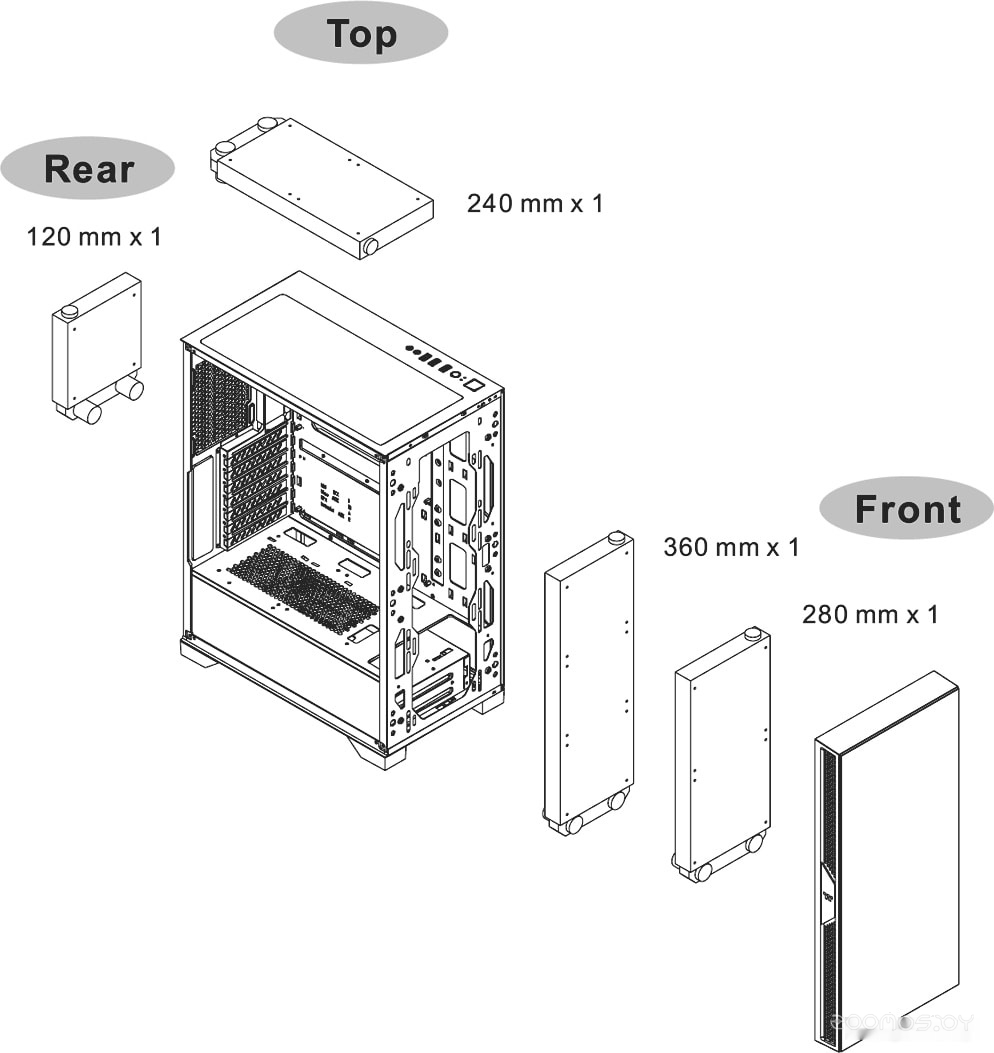 Корпус Thermaltake Versa T35 TG RGB CA-1R7-00M1WN-00, фото 3