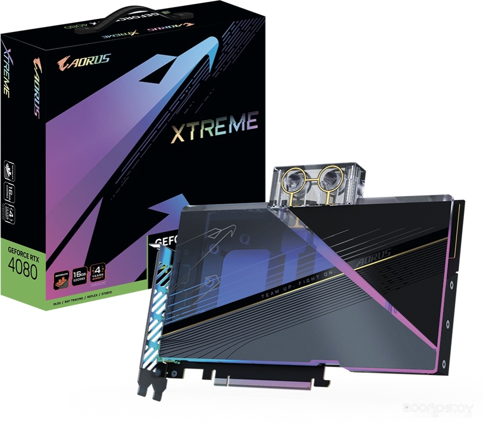 Видеокарта Gigabyte Aorus GeForce RTX 4080 16GB Xtreme Waterforce WB GV-N4080AORUSX WB-16GD, фото 9