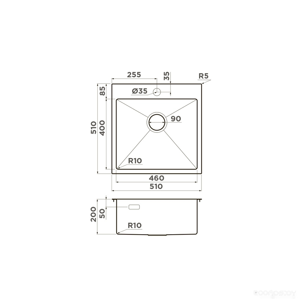 Кухонная мойка Omoikiri Akisame 51 GB (графит), фото 2