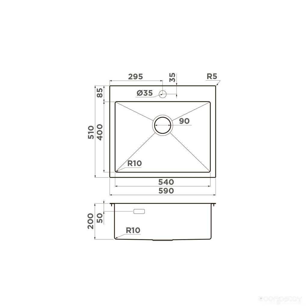Кухонная мойка Omoikiri Akisame 59 GB графит, фото 2