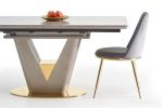 Кухонный стол Halmar Valentino 160 (светло-серый/золотой)