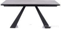 Кухонный стол Signal Salvadore Ceramic 160/240x90 (серый мрамор/черный матовый)