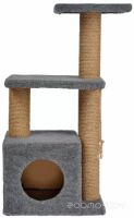 Комплекс для кошек Kogtik Куантро с домиком / ксд (джут серый)