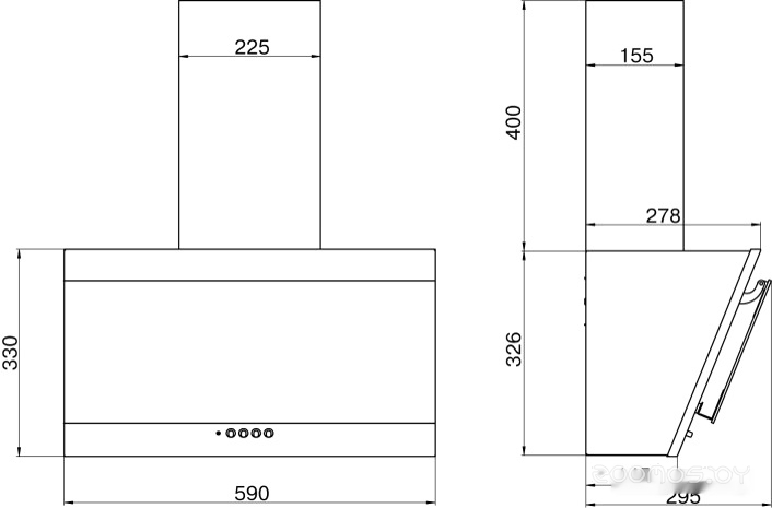 Кухонная вытяжка Elikor Титан 60П-430-К3Д (нержавеющая сталь/черный) (190255), фото 2