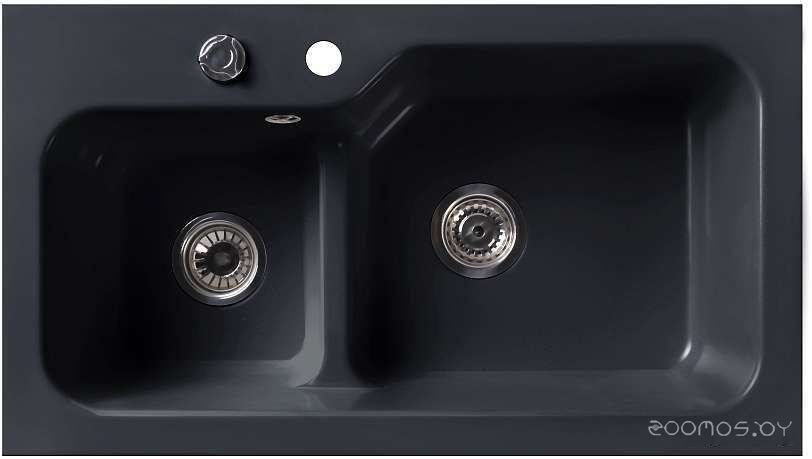 Кухонная мойка Belux SG-REC-DUO 8045 (черный обсидиан), фото 1