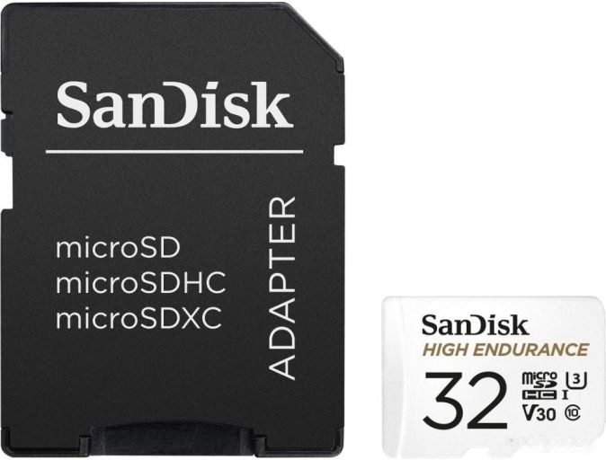 Карта памяти SanDisk High Endurance microSDHC SDSQQNR-032G-GN6IA 32GB (с адаптером)