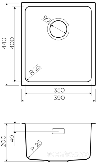 Кухонная мойка Omoikiri Tadzava 39-U/I-LG светлое золото, фото 2