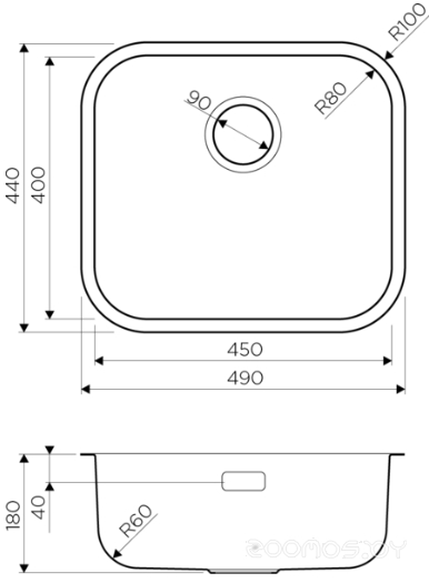 Кухонная мойка Omoikiri Omi 49-U/I LG, фото 2
