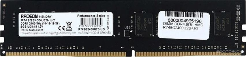 Оперативная память AMD Entertainment 8GB DDR4 PC4-19200 R748G2400U2S-UO