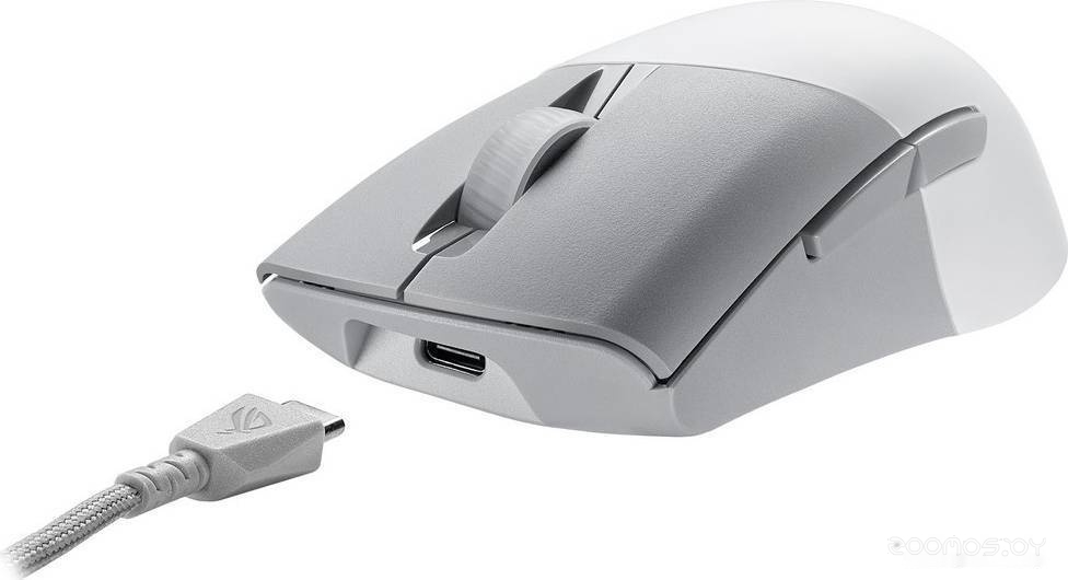 Игровая мышь Asus ROG Keris Wireless AimPoint Moonlight White, фото 5