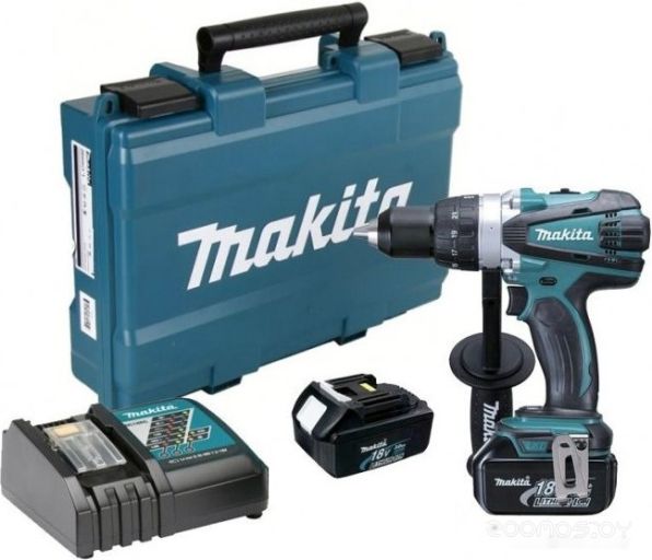 Дрель-шуруповерт Makita DDF458RFE (с 2-мя АКБ, кейс), фото 1