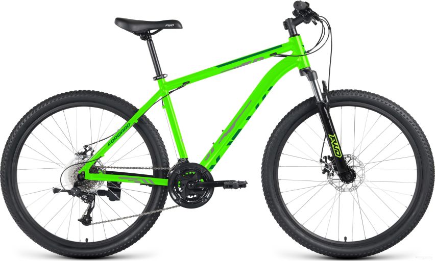 Велосипед Forward Katana 27.5 D 2023 (ярко-зеленый/серый)