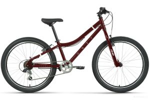 Велосипед Forward Unit 24 1.0 (темный/красный/белый, 2023)