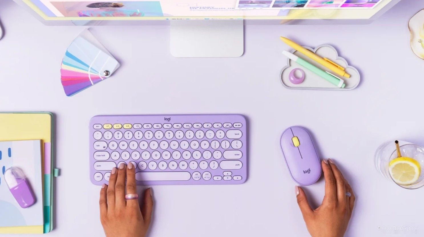Клавиатура Logitech Multi-Device K380 Bluetooth 920-011166 (фиолетовый/белый, нет кириллицы), фото 5