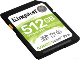 Карта памяти Kingston Canvas Select Plus SDXC 512GB