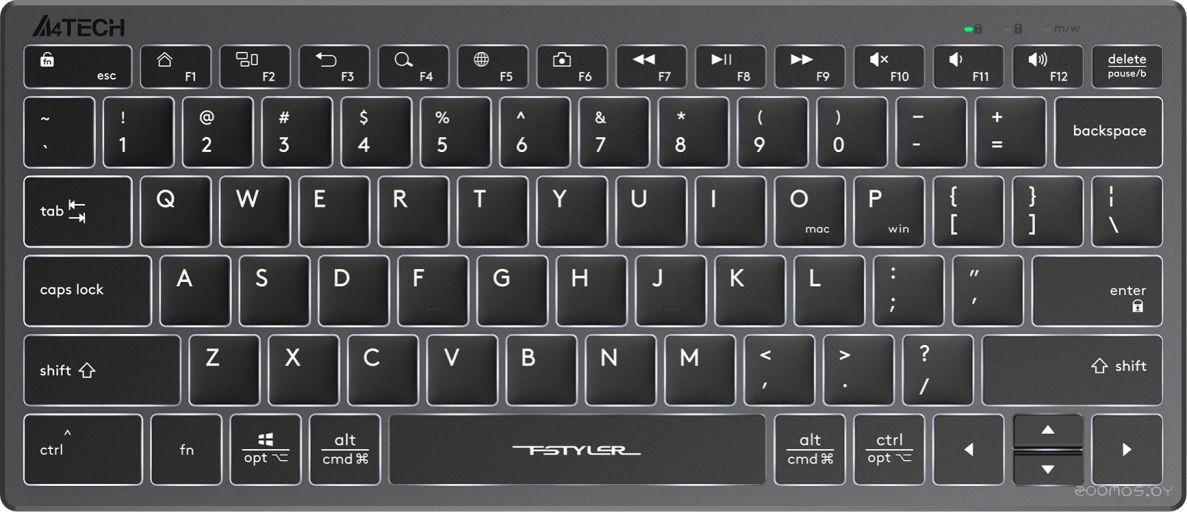 Клавиатура A4Tech Fstyler FX61 (серый/черный), фото 1