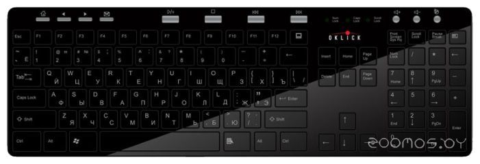 Клавиатура Oklick 600 M Multimedia Keyboard Black USB, фото 1
