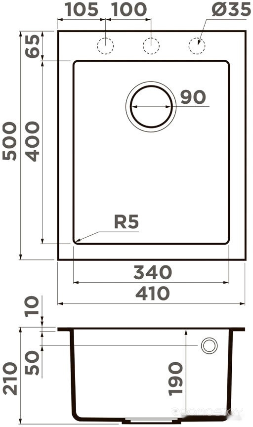 Кухонная мойка Omoikiri Bosen 41A GR, фото 2