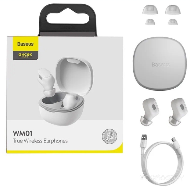Беспроводные наушники Baseus Encok True Wireless Earphones WM01 / NGTW240002 (белый), фото 2