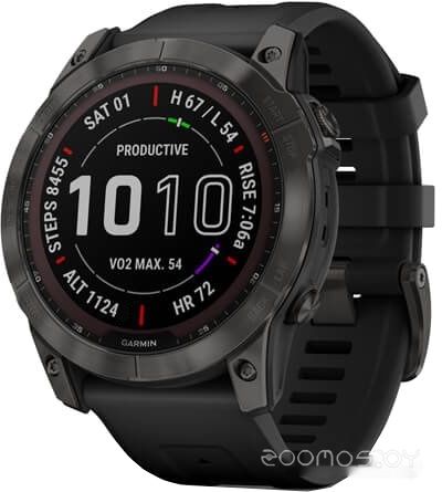 Умные часы Garmin Fenix 7X Sapphire Solar 51 мм (серый карбон/черный)