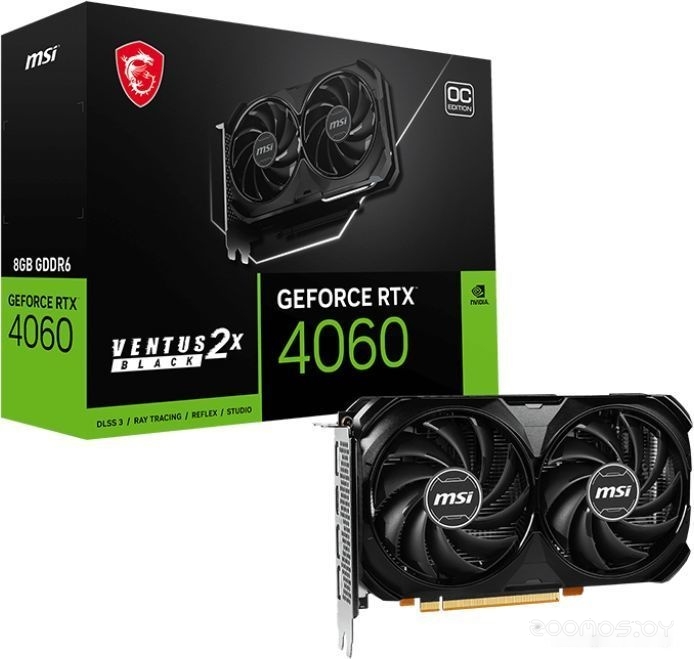 Видеокарта MSI GeForce RTX 4060 Ventus 2X Black 8G OC, фото 4