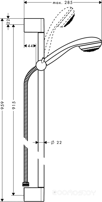 Душевая система Hansgrohe Crometta 85 1jet/Unica'Crometta (27729000), фото 2