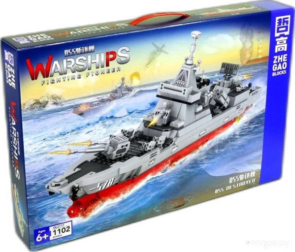 Конструктор Zhe Gao Military QL2117 Эскадренный миноносец Тип 055