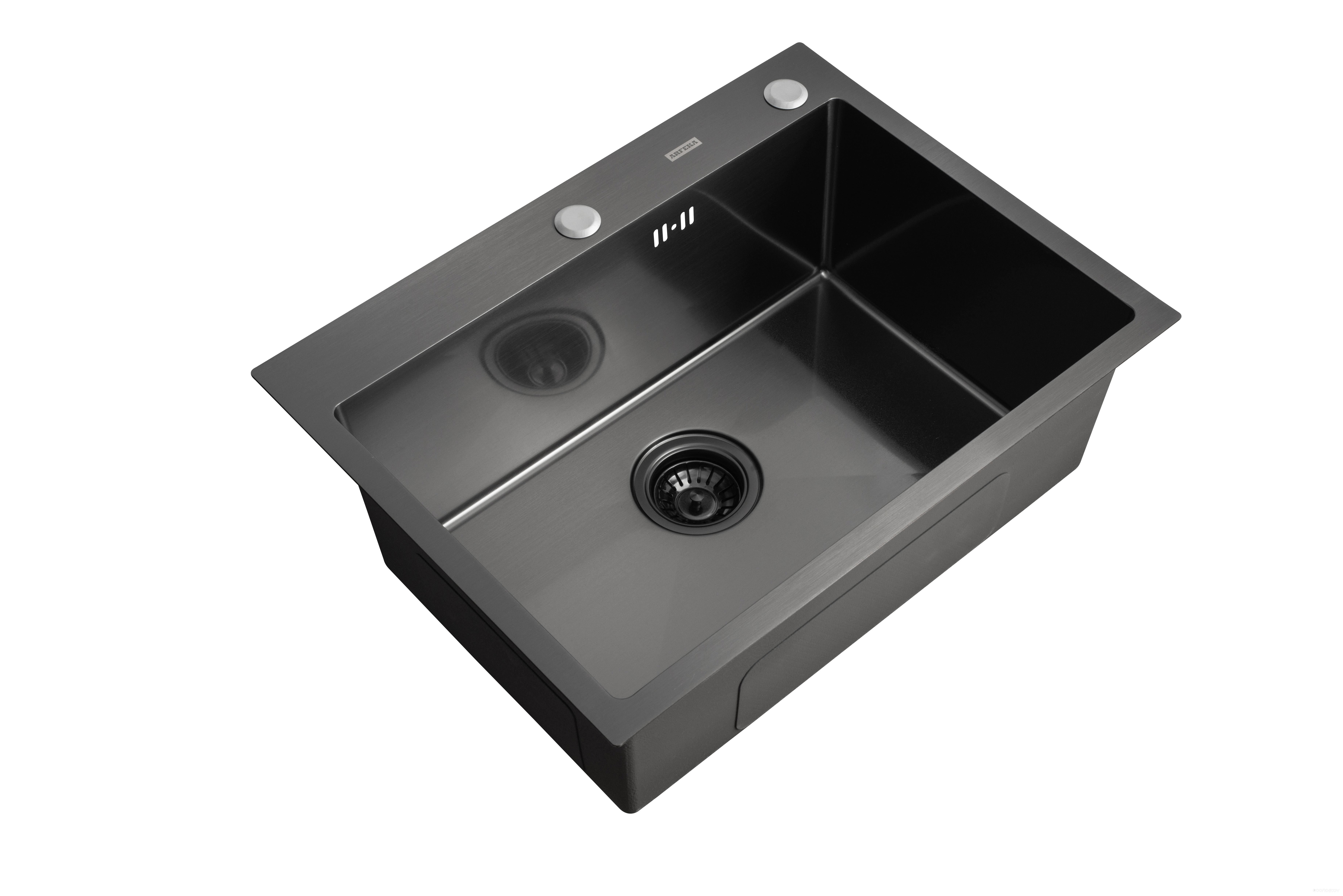 Кухонная мойка ARFEKA AF 600*450 + AF SD-03SS304 + ZP DS BLACK PVD NANO, фото 3