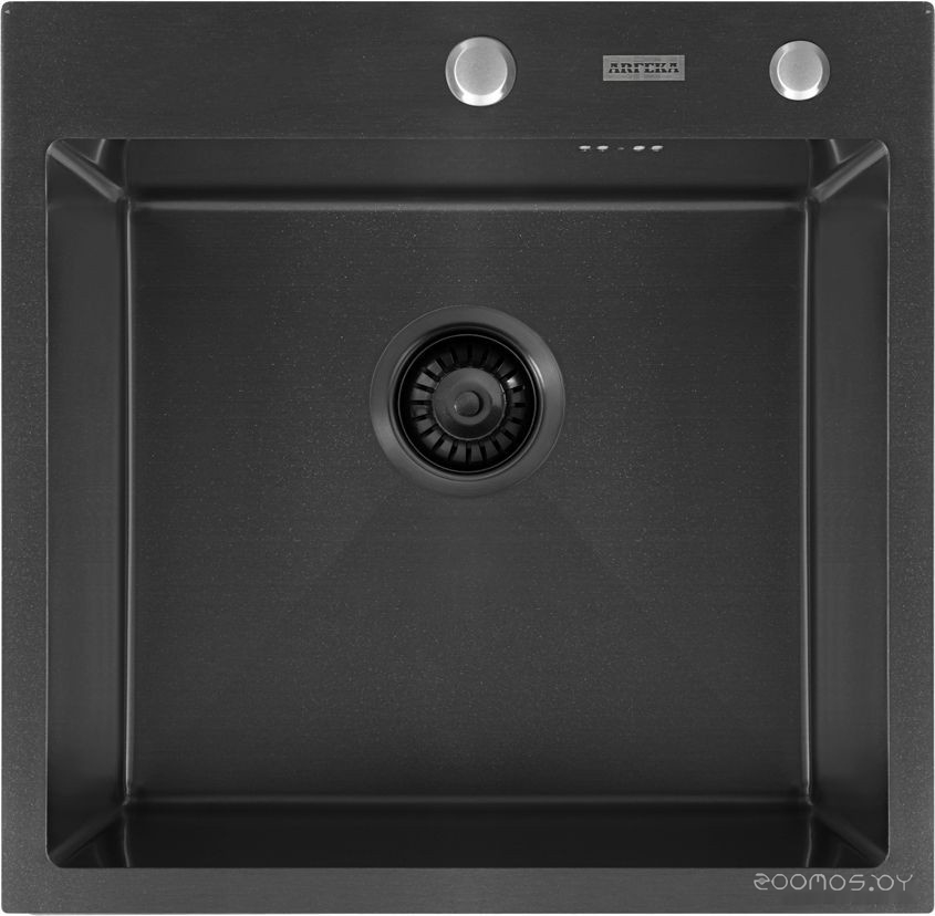 Кухонная мойка ARFEKA ECO AR 500*500 + AR 001 + AR DS 11 BLACK, фото 7