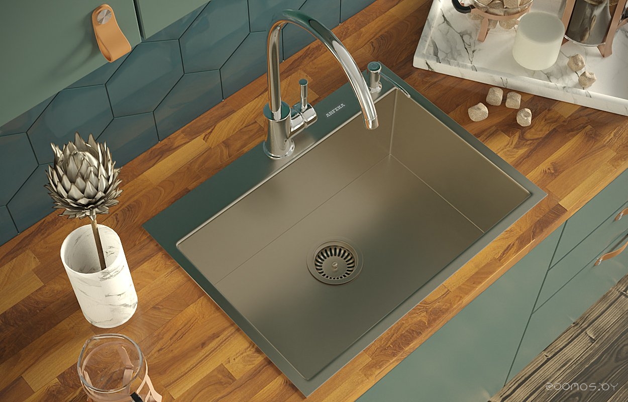 Кухонная мойка ARFEKA ECO AR 600* AF SD-03SS304 + ZP DS SATIN, фото 2
