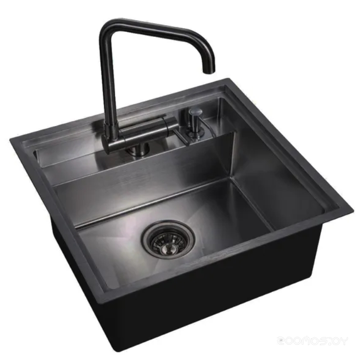 Кухонная мойка ARFEKA ECO AR 520*490 GUN BLACK, фото 5