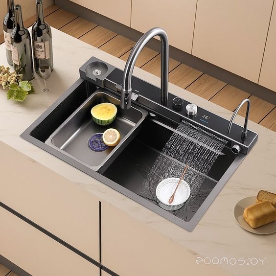 Кухонная мойка ARFEKA SENSOR ECO AR 750*450 BLACK NANO, фото 3