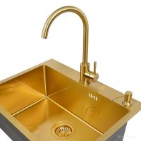 Кухонная мойка ARFEKA ECO AR 600*450 + AF SD-03SS304 + ZP DS GOLDEN PVD NANO
