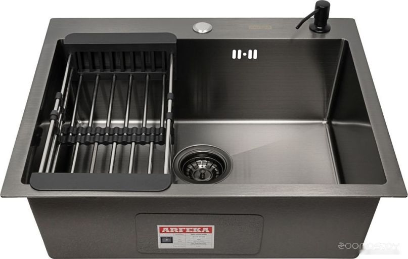 Кухонная мойка ARFEKA ECO AR 600*500 + AR 001 + AR DS 11 BLACK