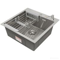 Кухонная мойка ARFEKA ECO AR 600*500 SATIN+коландер AR 001+дозатор AR DS 11