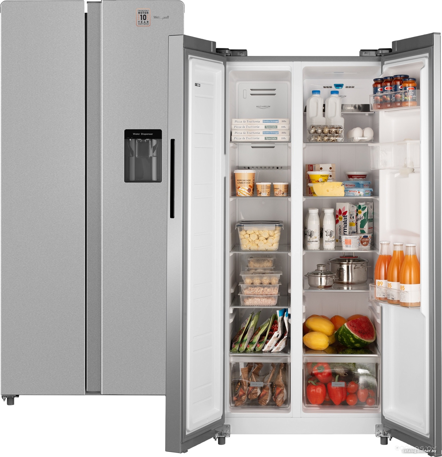 Холодильник side by side Weissgauff WSBS 600 X NoFrost Inverter Water Dispenser, фото 2