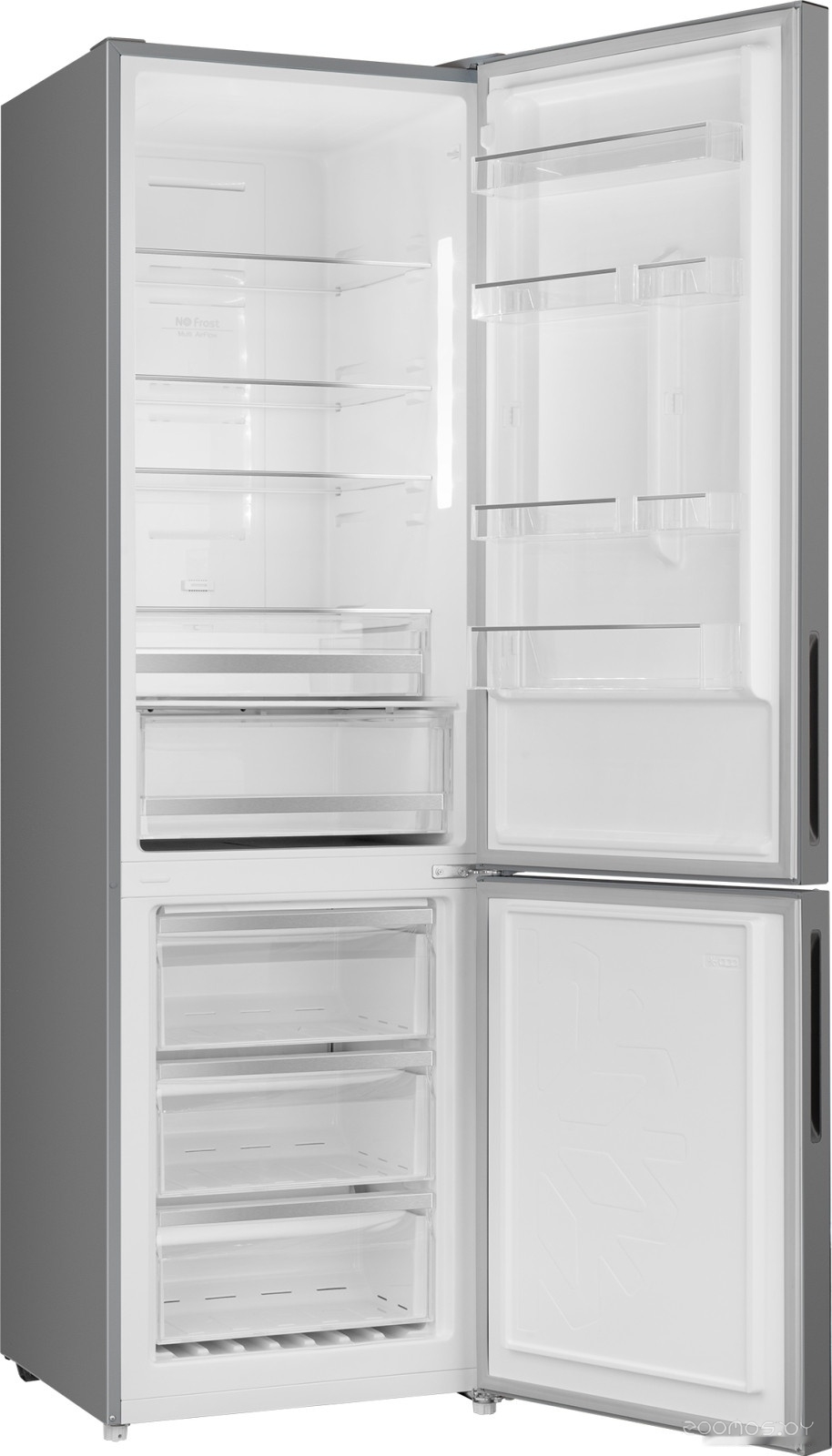 Холодильник Weissgauff WRK 2000 D Full NoFrost Inverter Grey Glass, фото 4