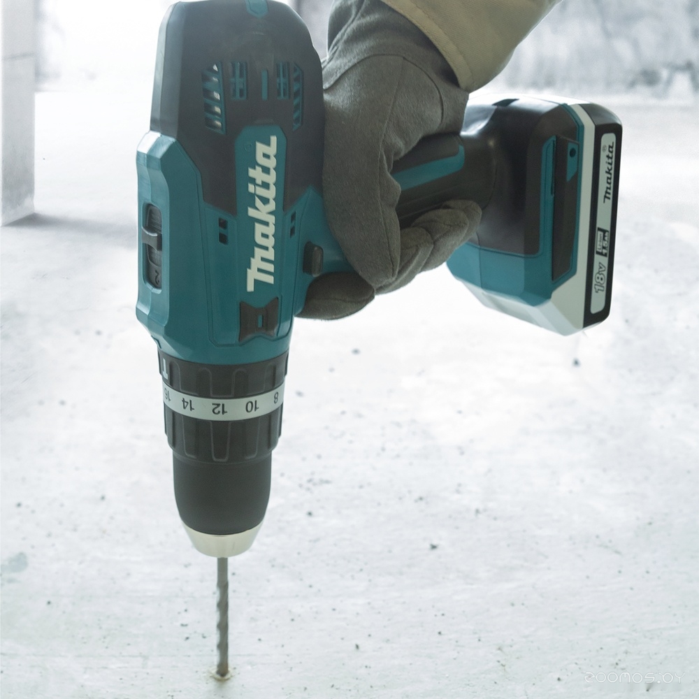 Ударная дрель-шуруповерт Makita HP488DWAE (с 2-мя АКБ, кейс), фото 3