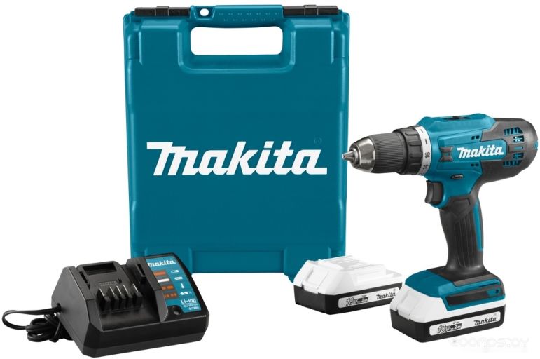 Дрель-шуруповерт Makita DF488DWAE (с 2-мя АКБ, кейс), фото 1
