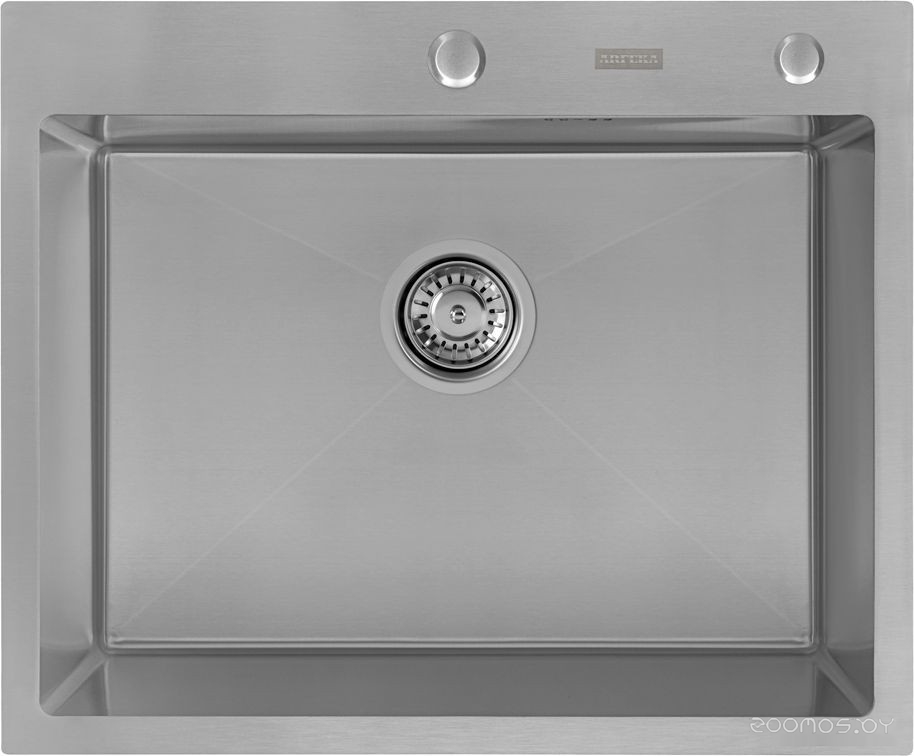 Кухонная мойка ARFEKA ECO AR 600*500 + AR RM 01 + AR DS 11 SATIN, фото 2