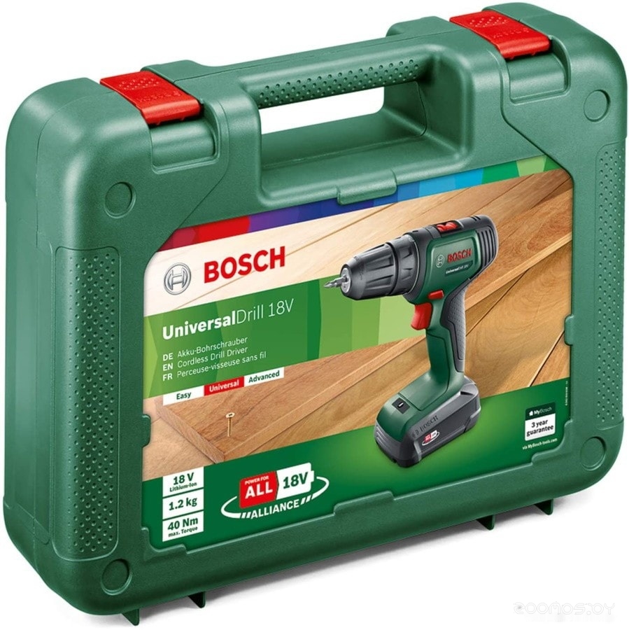 Дрель-шуруповерт Bosch UniversalDrill 18V 06039D4005 (с 1-м АКБ, кейс), фото 4