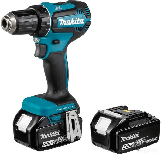 Дрель-шуруповерт Makita DDF485RTJ (с 2-мя АКБ 2.0 Ah, кейс ), фото 1