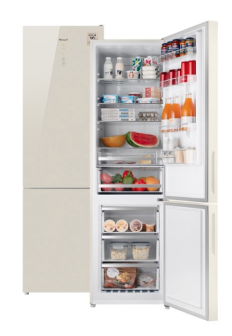 Холодильник Weissgauff WRK 2000 D Full NoFrost Inverter Beige Glass, фото 2