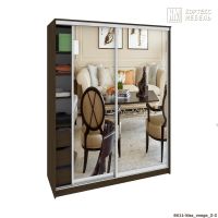 Шкаф-купе Кортекс-мебель СЕНАТОР ШК11 классика, Зеркало+Зеркало, Венге